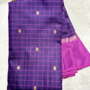 105. Dark purple with pink checks and border